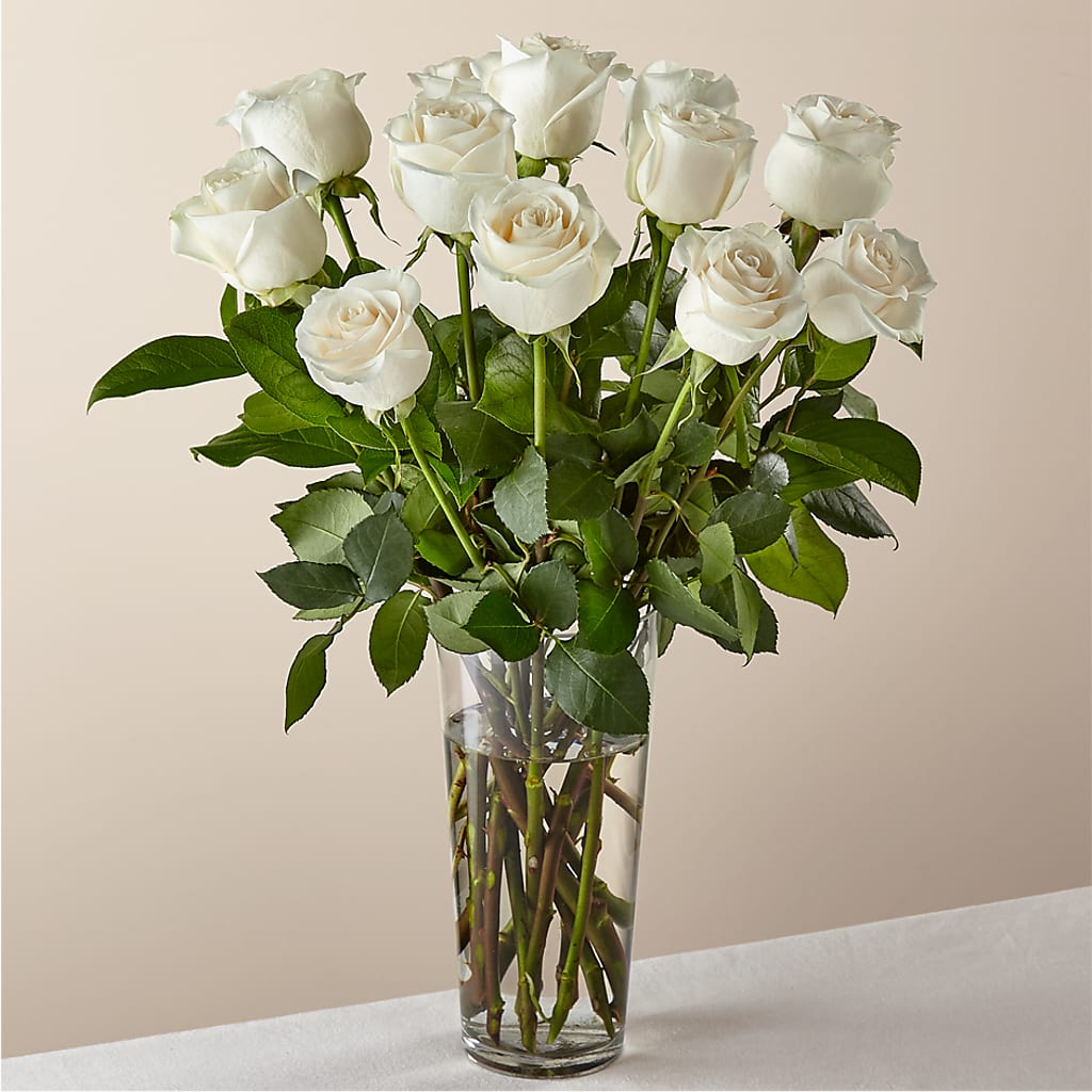 Long Stem White Rose Bouquet – Distinctive Designs Floral Llc, Vilonia AR