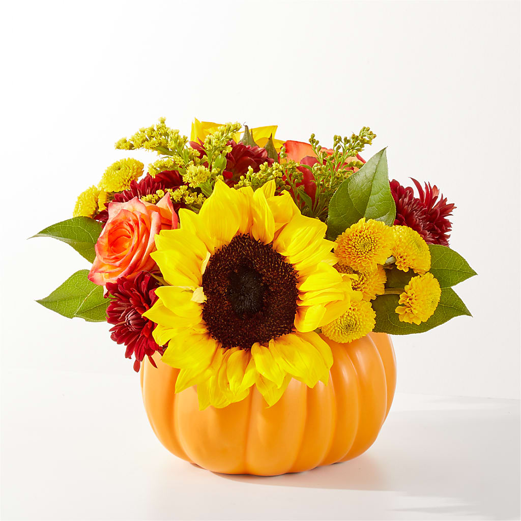 Golden Gourd Pumpkin Bouquet – Distinctive Designs Floral Llc, Vilonia AR