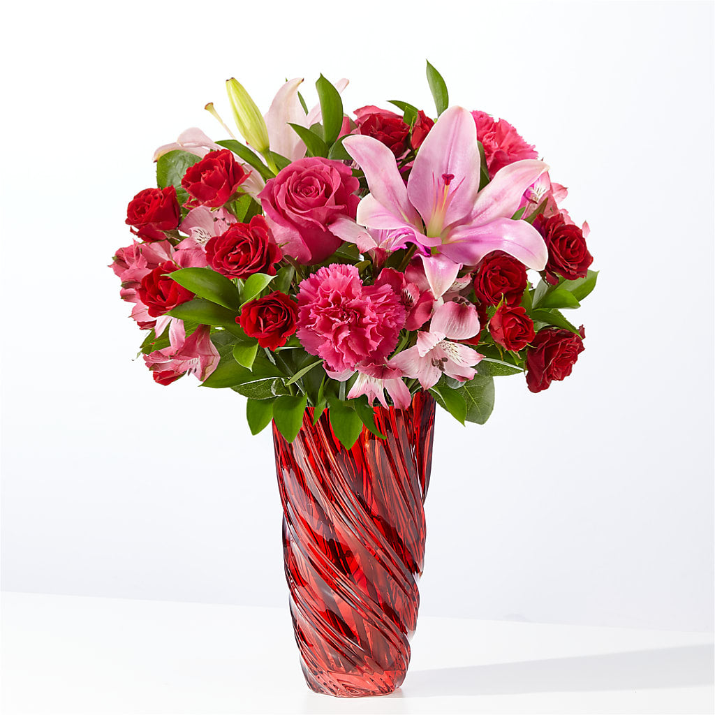 In Love Bouquet with Luxe Swirl Vase – Distinctive Designs Floral Llc, Vilonia AR