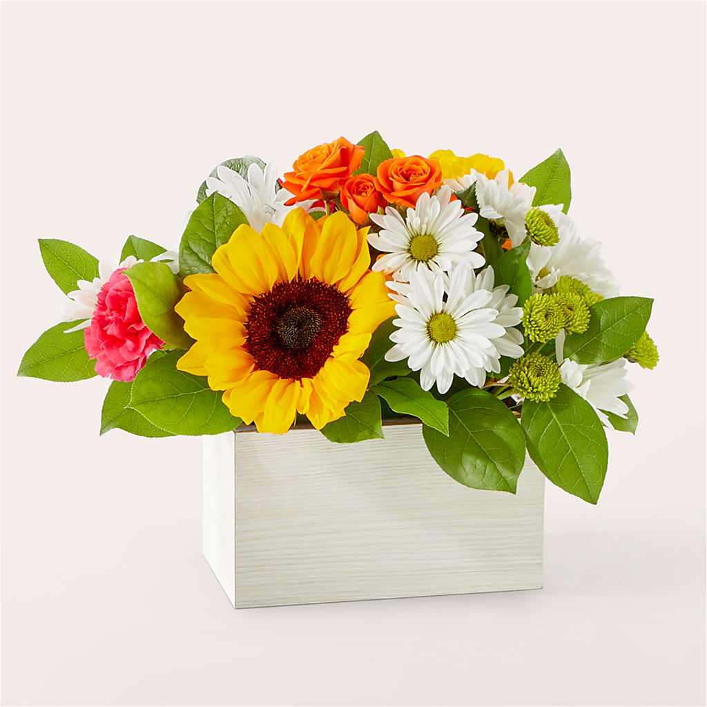 Sun-drenched Blooms Box Bouquet – Distinctive Designs Floral Llc, Vilonia AR