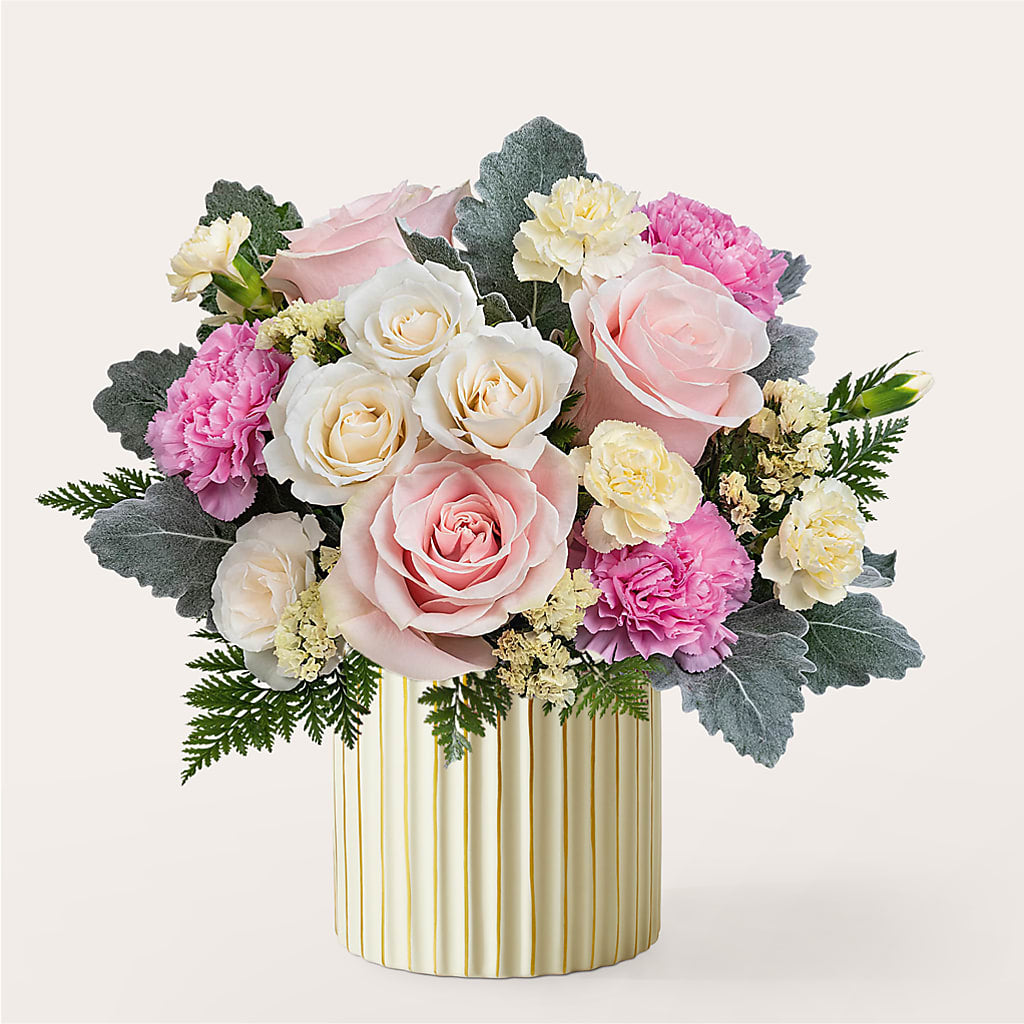 Blissful Moments Bouquet with Ivory Vase – Distinctive Designs Floral Llc, Vilonia AR