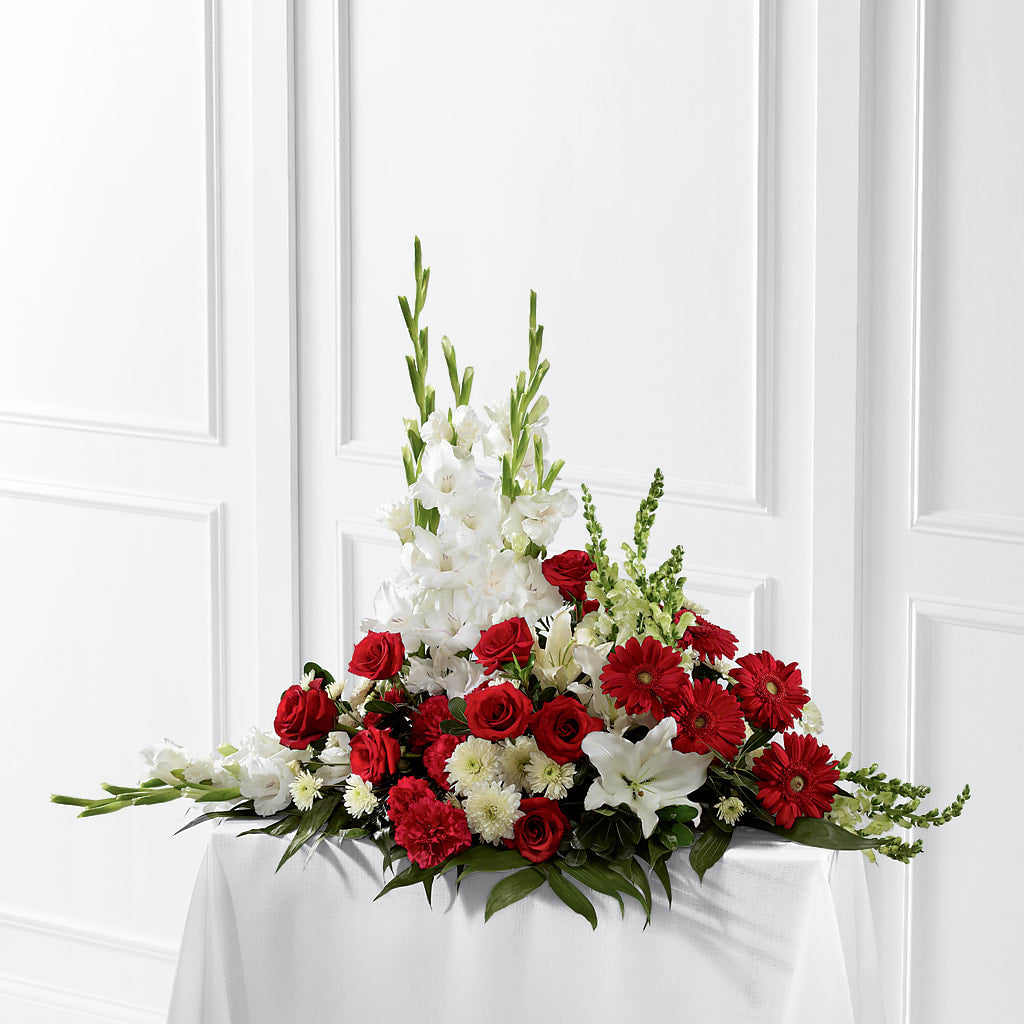 Crimson & White Arrangement – Distinctive Designs Floral Llc, Vilonia AR