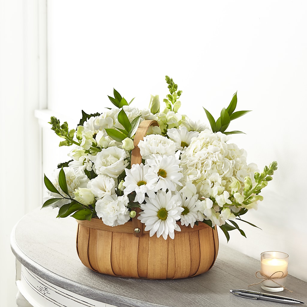 Pure Ivory Basket – Distinctive Designs Floral Llc, Vilonia AR