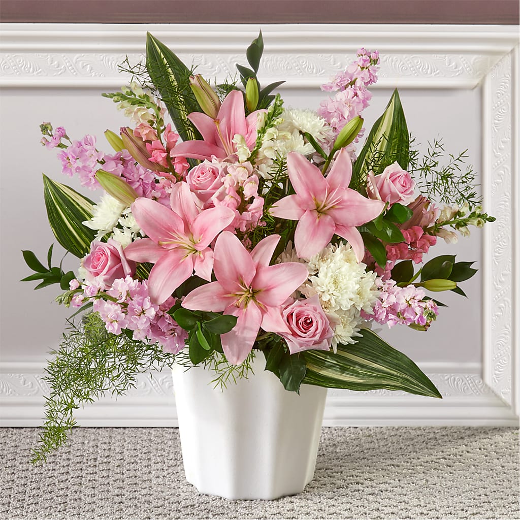 Simply Serene Floor Basket – Distinctive Designs Floral Llc, Vilonia AR