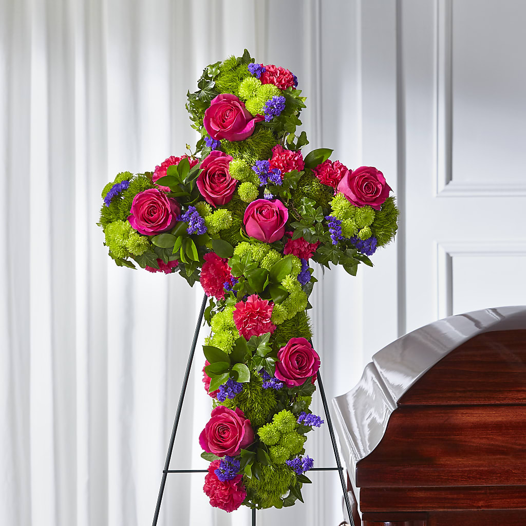 Tribute Rose Floral Cross – Distinctive Designs Floral Llc, Vilonia AR