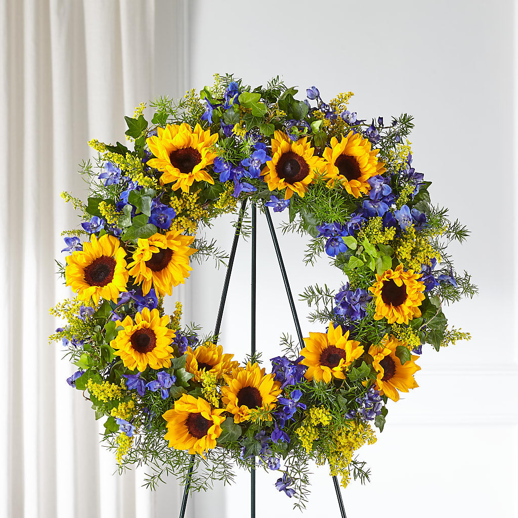 Bright Rays Wreath – Distinctive Designs Floral Llc, Vilonia AR