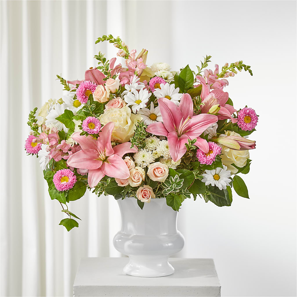 Empathetic Blooms Urn Arrangement – Distinctive Designs Floral Llc, Vilonia AR