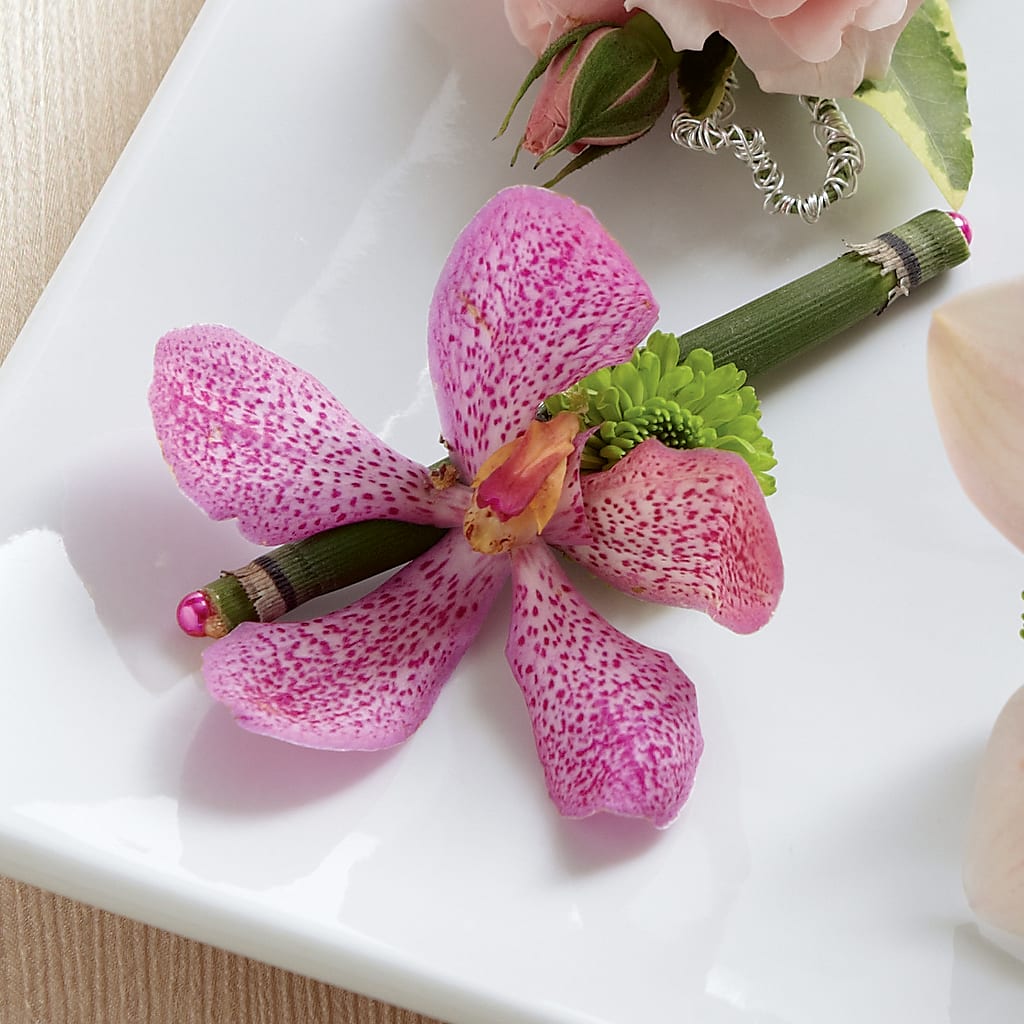 Pink Mokara Boutonniere – Distinctive Designs Floral Llc, Vilonia AR