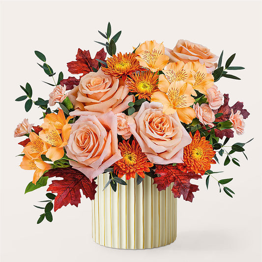 Spiced Latte Bouquet with Ivory Vase –  Distinctive Designs Floral Llc, Vilonia AR