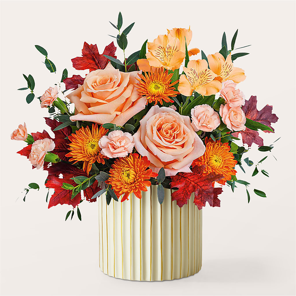 Spiced Latte Bouquet with Ivory Vase –  Distinctive Designs Floral Llc, Vilonia AR
