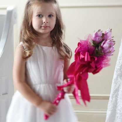 Sparkle Pink Flower Girl Bouquet –  Distinctive Designs Floral Llc, Vilonia AR