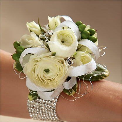 White Wedding Corsage –  Distinctive Designs Floral Llc, Vilonia AR